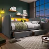 Lit rembourré moderne 140 x 190 cm avec éclairage LED et Voir les images du produit 12