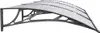 A black and clear polycarbonate door awning mounted on a white background. Náhled obrázku produktu