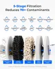 Diagram showing the 5 stages of water filtration with text labels and icons. Anteprima dell’immagine prodotto
