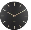 A black wall clock with gold hour markers and hands, presented against a white background. Náhled obrázku produktu