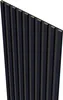 A close-up, angled view of a dark blue acoustic panel with vertical gray slats. Podgląd zdjęcia produktu