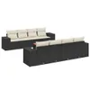 vidaXL 9-tlg. Garten-Sofagarnitur mit Kissen Schwarz Poly Produktbild-Vorschau 1