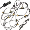 A tangled string of black lights with yellow bulbs on a white background. Produktbild-Vorschau