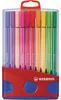 STABILO Penna 68 20 coloriParade rosso/blu con linguetta di Anteprima dell’immagine prodotto 2