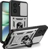 A product shot of a phone case with a ring holder and camera protection, displayed from multiple angles. Produktbild-Vorschau