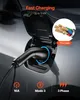 An electric vehicle charging cable plugged into a car's charging port. Produktbild-Vorschau