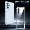 Two transparent phone cases are displayed against a dark background, with some diamond-like objects scattered around the base. Produktbild-Vorschau