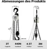 Wiltec Mini Kettenzug bis 3 t, robuster Handkettenzug 3 m Produktbild-Vorschau 3