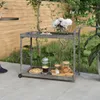 The Living Store Barwagen Grau 100x45x83 cm Poly Rattan Produktbild-Vorschau 1