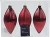 Christbaumschmuck Glas Olive 13cm 3 Stück geriffelt - Produktbild-Vorschau 2