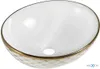 Elza lavabo pour plan de travail 40 x 33 cm, décor blanc/or Voir les images du produit 1