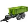 A green trailer with a black chassis and wheels, shown on a white background. Voir les images du produit