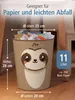itenga Papierkorb Tiermotiv - FAULTIER - Kawaii Design - ca Produktbild-Vorschau 2