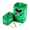 Two green SPAX product boxes with screws in front of them on a white background. Podgląd zdjęcia produktu