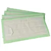 A stack of four white mop pads with green trim, isolated on a white background. Produktbild-Vorschau