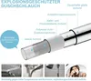 Diagram showing the layers of a shower hose, with additional images of shower components and a person reacting to a bad smell. Produktbild-Vorschau