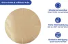 A round, brown baking mat with white lines indicating segments, surrounded by marketing text and icons. Anteprima dell’immagine prodotto