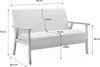 A diagram showing the dimensions of a two-seater sofa. Anteprima dell’immagine prodotto