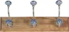 Clayre & Eef Appendiabiti da parete 44x10x17 cm Marrone Blu Anteprima dell’immagine prodotto 2