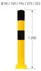 Moravia Rammschutz-Poller S Stahl schwarz/gelb 90 x 1200 mm Produktbild-Vorschau 2