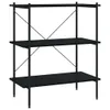 vidaXL Regál se 3 policemi černý 80x40x92 cm Náhled obrázku produktu 1