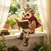 Lesende Eule Figur – Süße Eulenstatue mit Buch & runder Produktbild-Vorschau 6