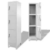 Two metal lockers are displayed against a white background. One locker is closed and has three compartments. The other locker is open and also shows three compartments. Produktbild-Vorschau