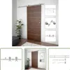 The Living Store Schiebetür-Beschlagsatz 183 cm Edelstahl Produktbild-Vorschau 1
