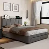 Postel s úložným prostorem, 160 x 200 cm, 7barevné LED Náhled obrázku produktu 4