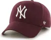 A burgundy baseball cap with a white NY logo. Produktbild-Vorschau