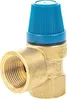 A close-up studio shot of a brass pressure relief valve with a blue cap. Anteprima dell’immagine prodotto