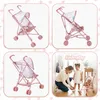 Puppenwagen Klappbar – Rosa Spielzeug-Buggy mit Sonnendach Produktbild-Vorschau 9