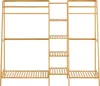 A multi-tiered bamboo shelf unit against a white background. Anteprima dell’immagine prodotto