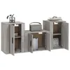 vidaXL 3-tlg. TV-Schrank-Set Grau Sonoma Holzwerkstoff Produktbild-Vorschau 3