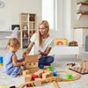 Relaxdays Kindertruhe, Wolken-Design, HxBxT: 45 x 60 x 30 Produktbild-Vorschau 3