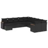 11-tlg. Garten-Sofagarnitur mit Kissen Schwarz Poly Rattan Produktbild-Vorschau 1