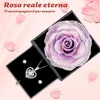Scatola regalo di rose rosse eterne con collana e orecchini Anteprima dell’immagine prodotto 2