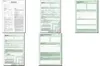 A collage of four documents, likely forms or contracts, with green borders and text. Anteprima dell’immagine prodotto