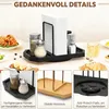 Drehbarer Serviettenhalter Schwarz, Metall mit Caddy für Produktbild-Vorschau 2