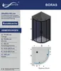 Duschkabine schwarz Matt 80x80x195cm Runddusche Produktbild-Vorschau 8
