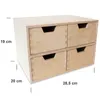 Creative Deco Drewniany organizer 4 szufladki | 28.5x20x19 Podgląd zdjęcia produktu 2