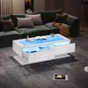 Merax Couchtisch 100x50x35 cm mit 2 Schubladen Hochglanz, Produktbild-Vorschau 1