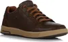 A single brown leather sneaker is shown from a side angle against a white background. Voir les images du produit