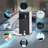A portable air conditioner unit shown with various callouts and accessories. Produktbild-Vorschau
