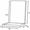 A diagram of a chair cushion with dimensions indicated. Produktbild-Vorschau