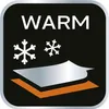 A graphic representing warmth and insulation, with snowflakes and layered material. Anteprima dell’immagine prodotto