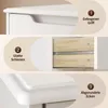 A collage of close-up images highlighting features of a white dresser. Podgląd zdjęcia produktu