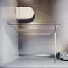A top-down view of a modern bathroom with a toilet and a glass shower enclosure. Anteprima dell’immagine prodotto