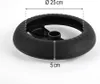 A black wheel with dimensions indicated by text and arrows. Produktbild-Vorschau