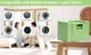 A collage of robot vacuum cleaner models and a charging station. Voir les images du produit